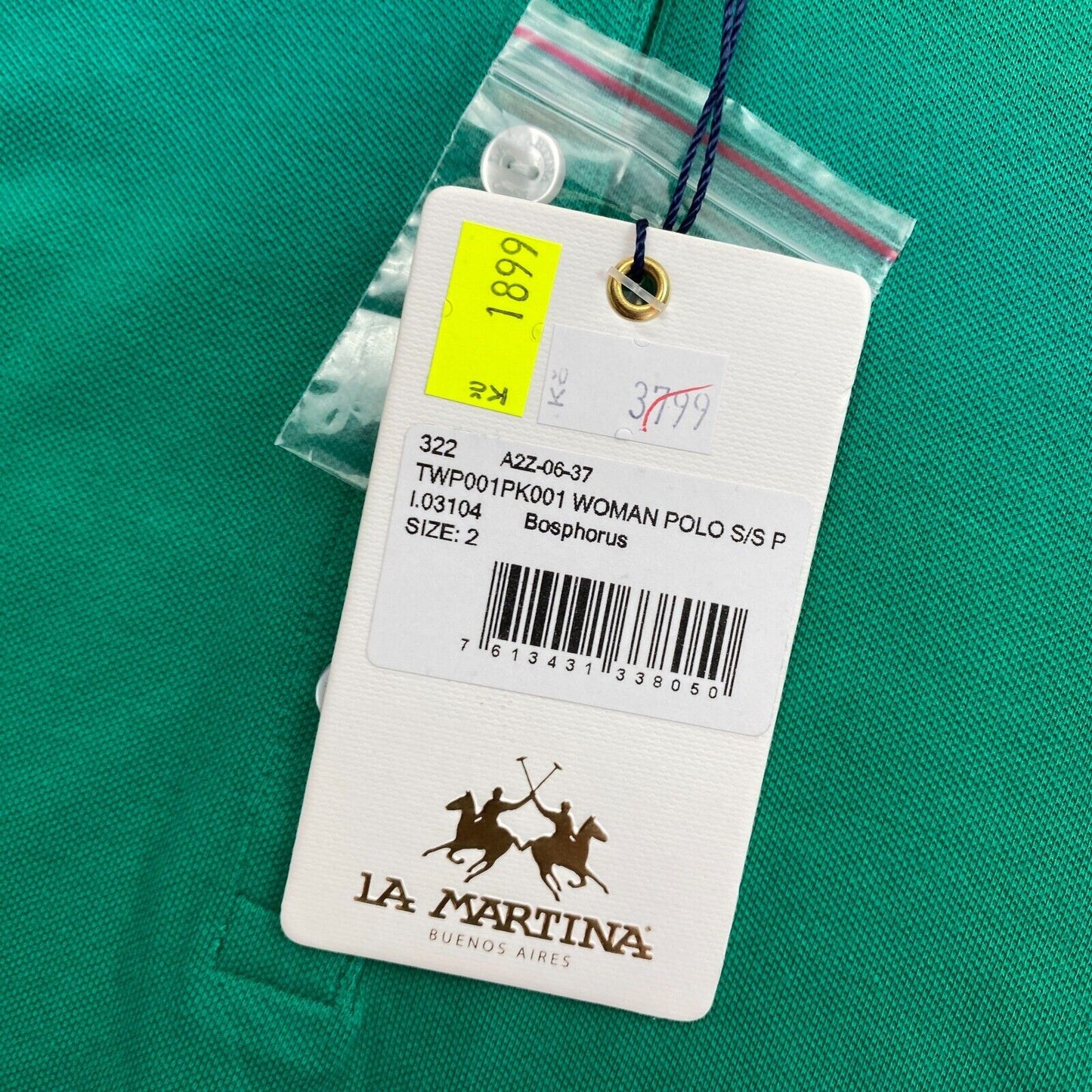 LA MARTINA Women Green SS Piquet Polo Shirt Size 2 / S