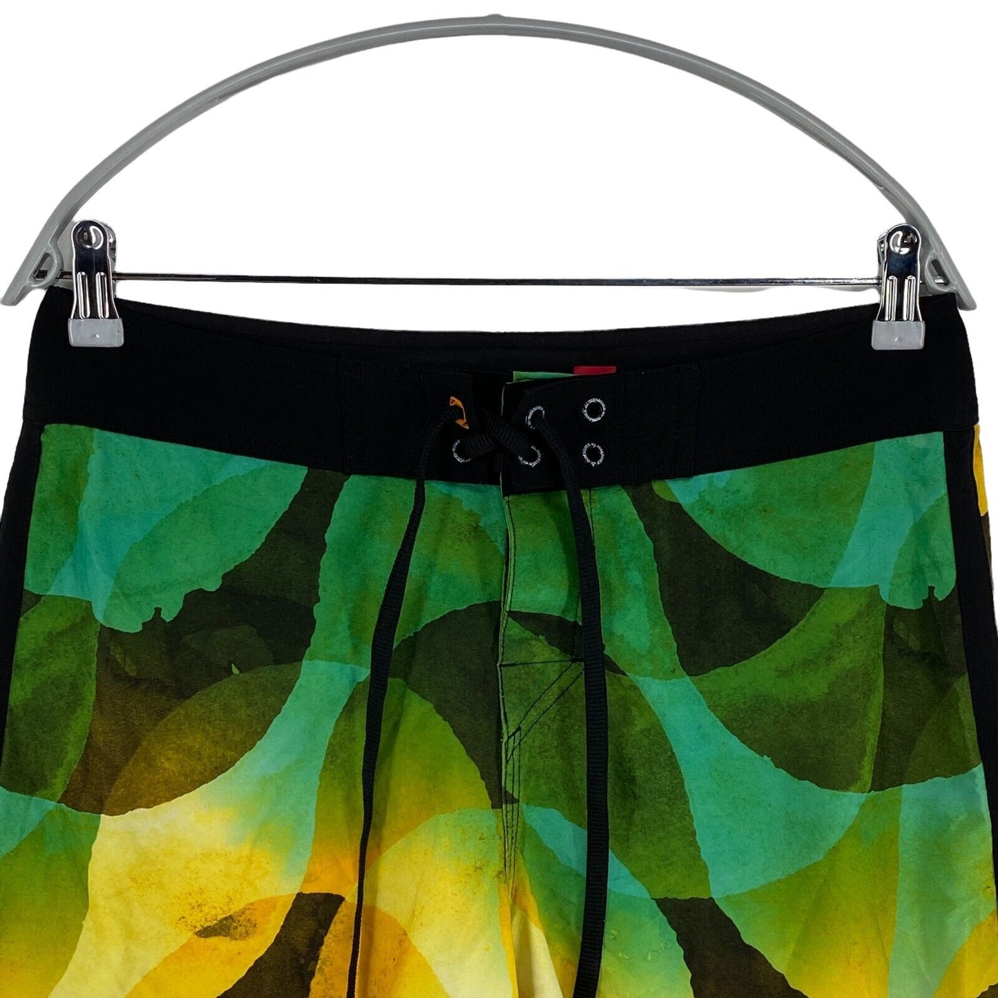 QUIKSILVER Geometric Green Swimwear Swimming Trunks Shorts Size 16 163-168 Cm