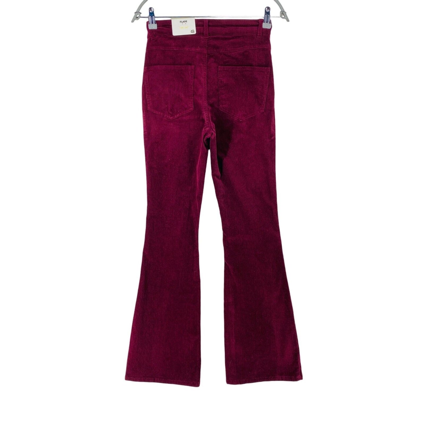 DON'T CALL ME JENNYFER Women Dark Red Flared Fit Corduroy Jeans Size W24 EUR 34