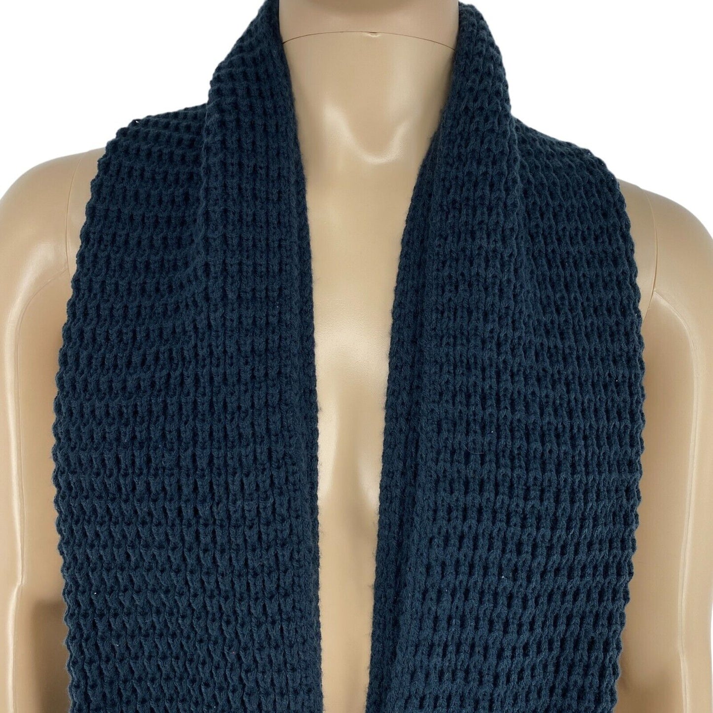 JACK & JONES Mens Navy Blue Waffle Knit Tube Scarf