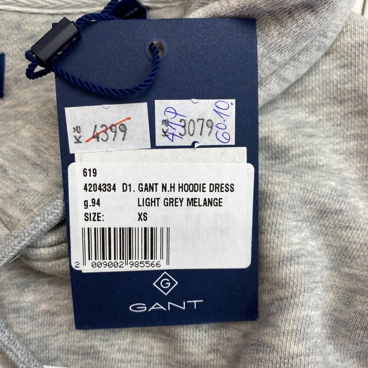 GANT Grey New Haven Long Sleeves Hoodie Dress Size XS