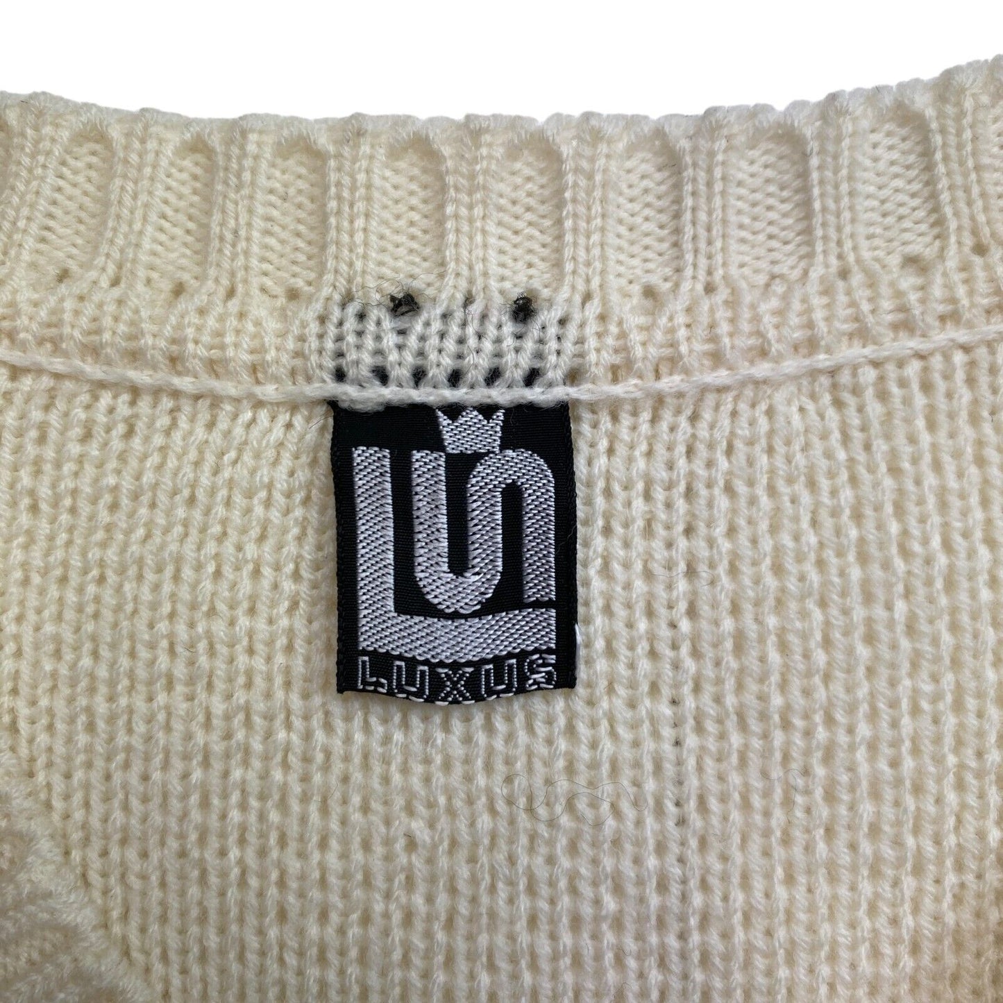 Cosby Vintage Retro 90s LUXUS Beige Sweater Pullover Size S