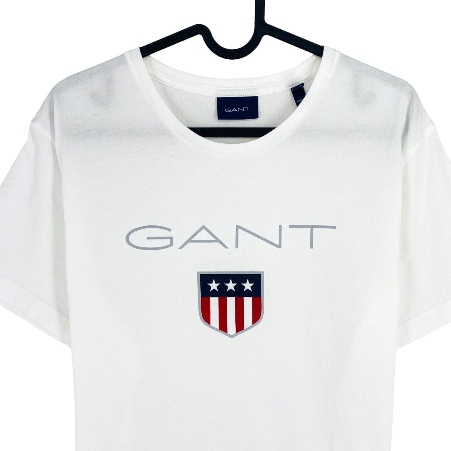 GANT Men White Shield Crew Neck Short Sleeve T Shirt Size S