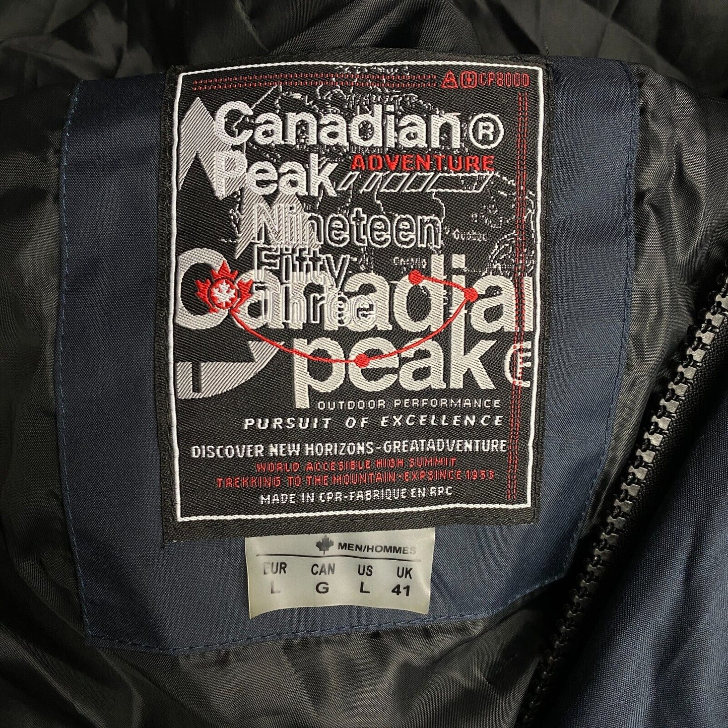 Canadian Peak Men Navy Blue DIMITREAK Ram Hooded Parka Jacket Coat Size L