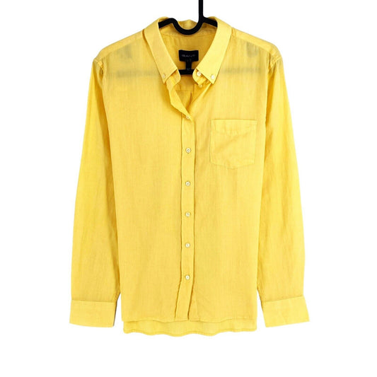 GANT Jaune Reg Air Oxford BD Chemise Taille EU 44 UK 16 US 14