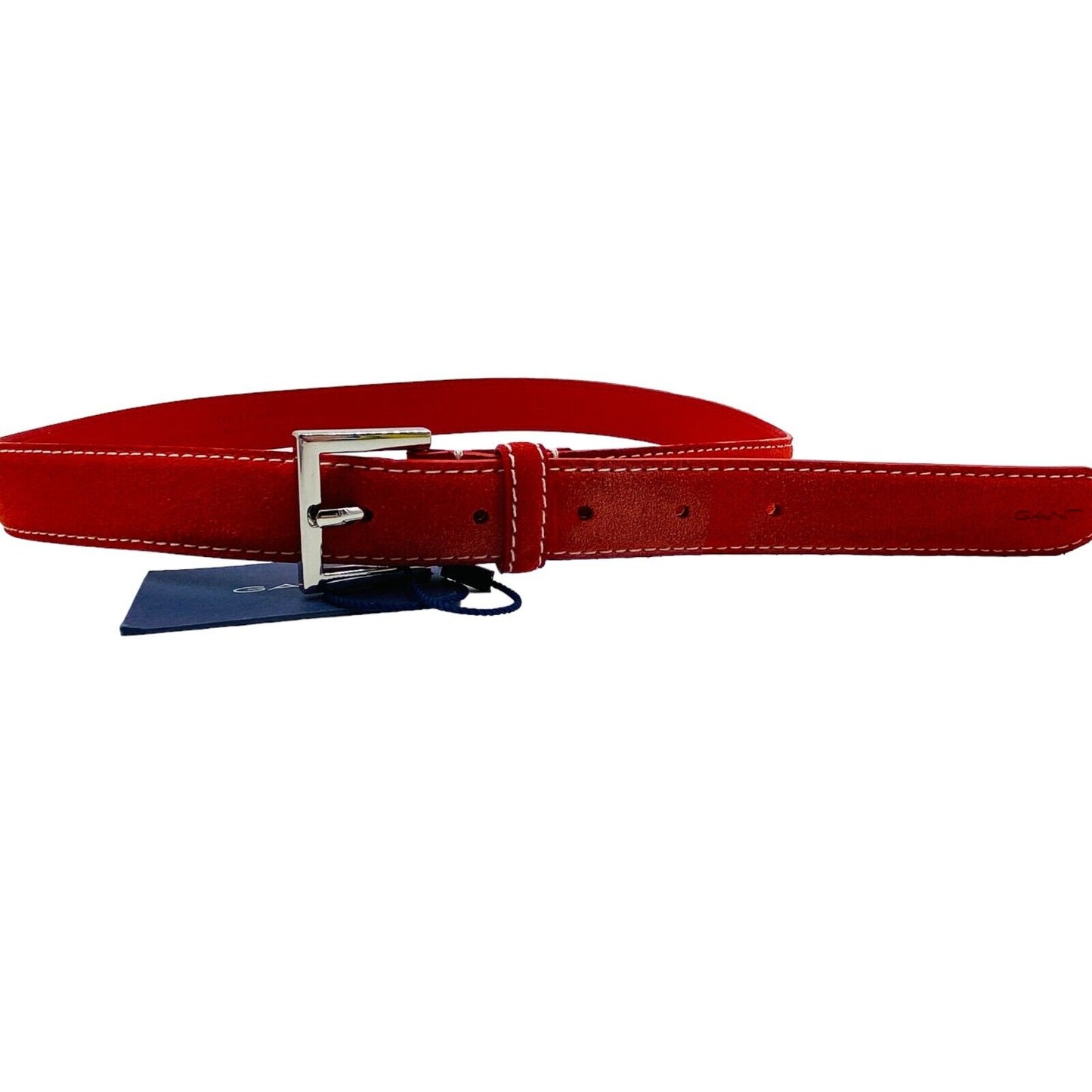 Ceinture GANT Rouge 100% Cuir Daim Taille 75 cm 30 in