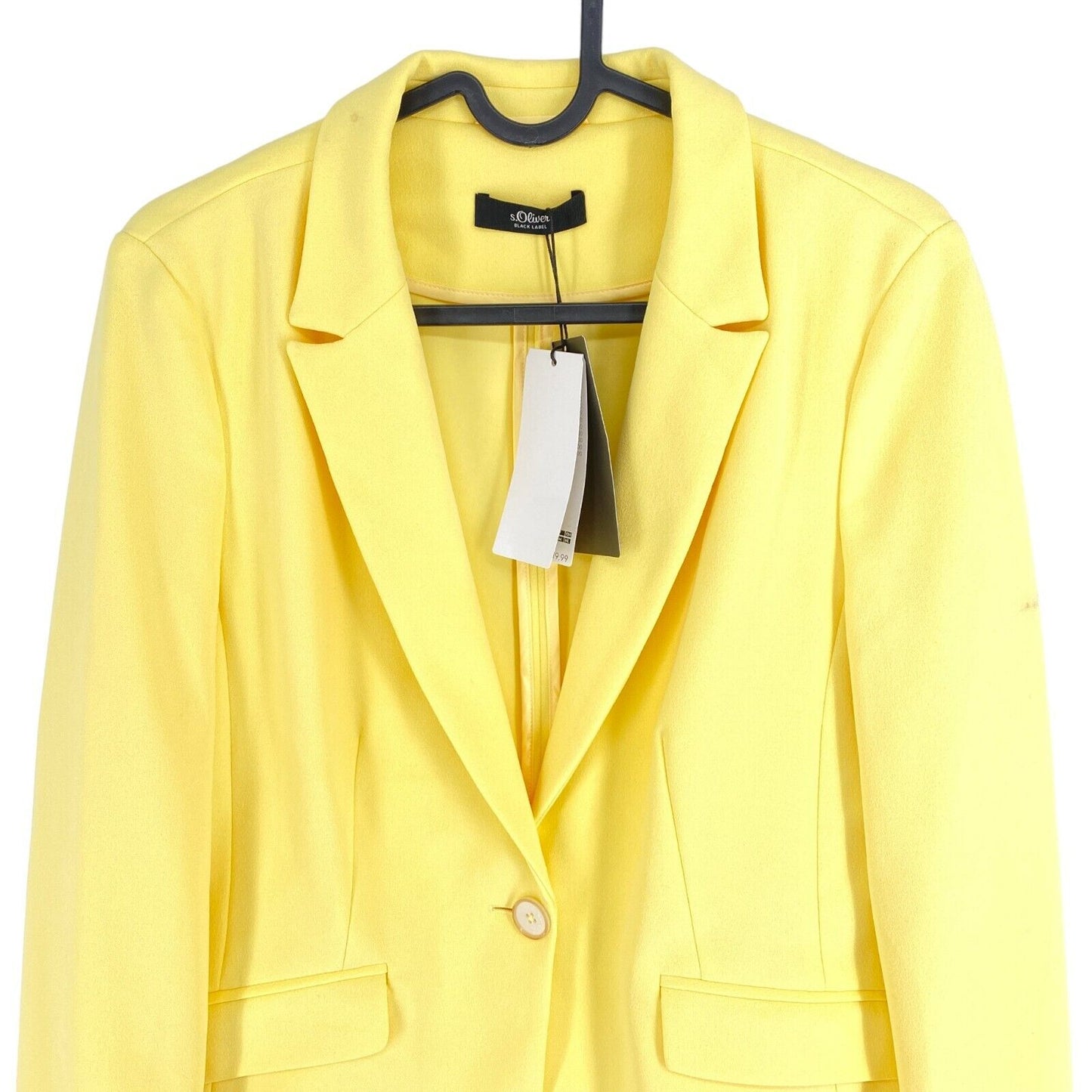 s.Oliver Yellow Tailored Shape Blazer Jacket Size EU 38 UK 12 US 8