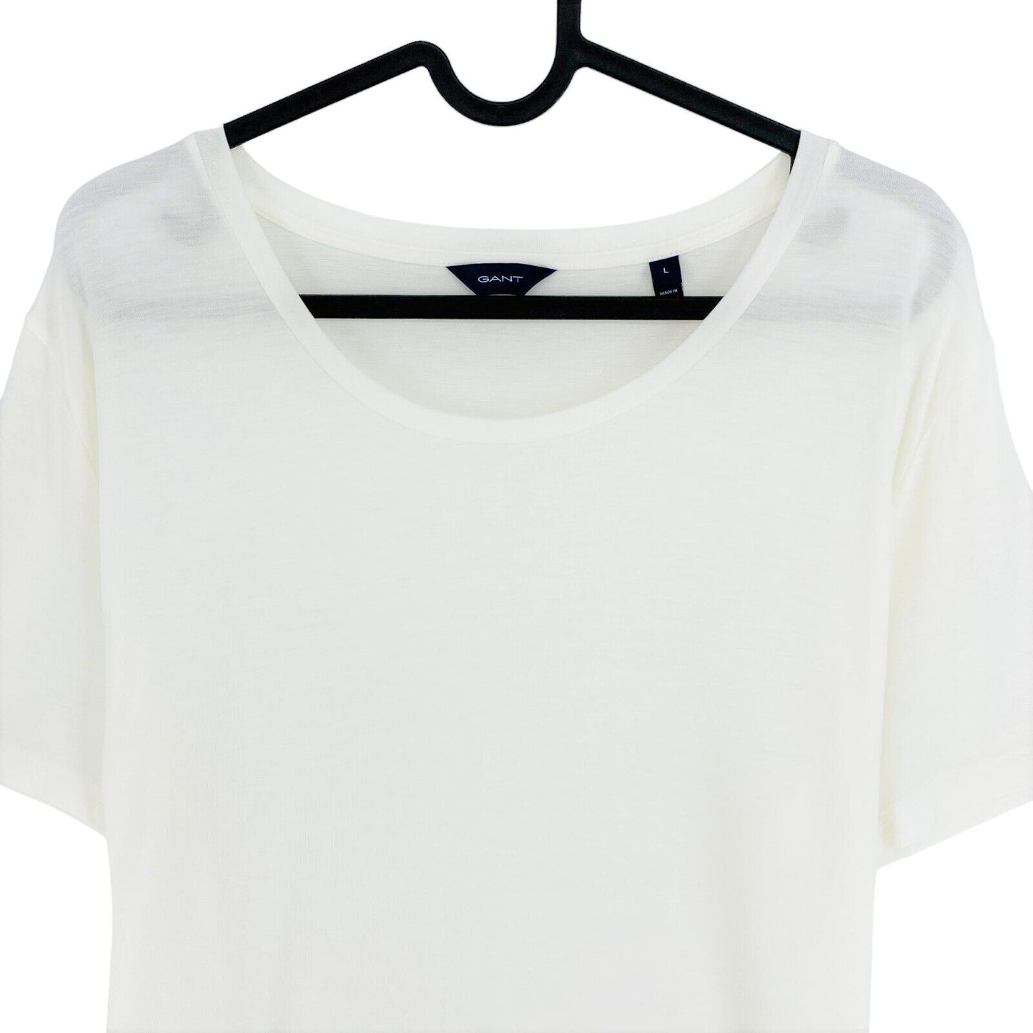 GANT T-shirt léger à col rond blanc Taille L