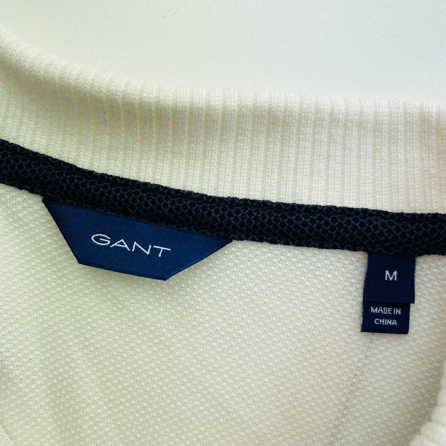 GANT White Rope Icon Pique Polo Shirt Size M