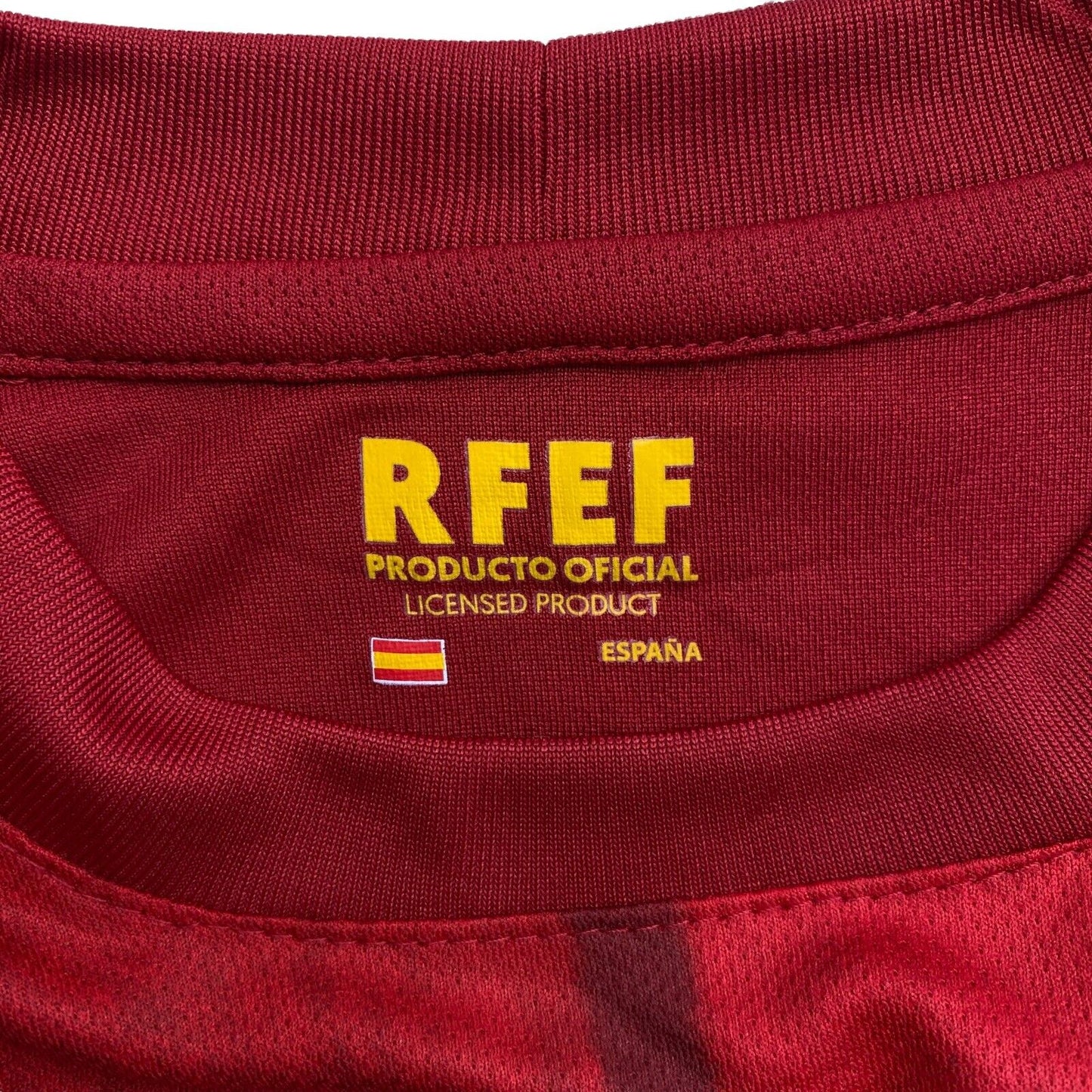 RFEF Espana Fußball-Heimset für Jungen, Rot und Blau, T-Shirt und Shorts, Größe 6, 8, 10 Jahre