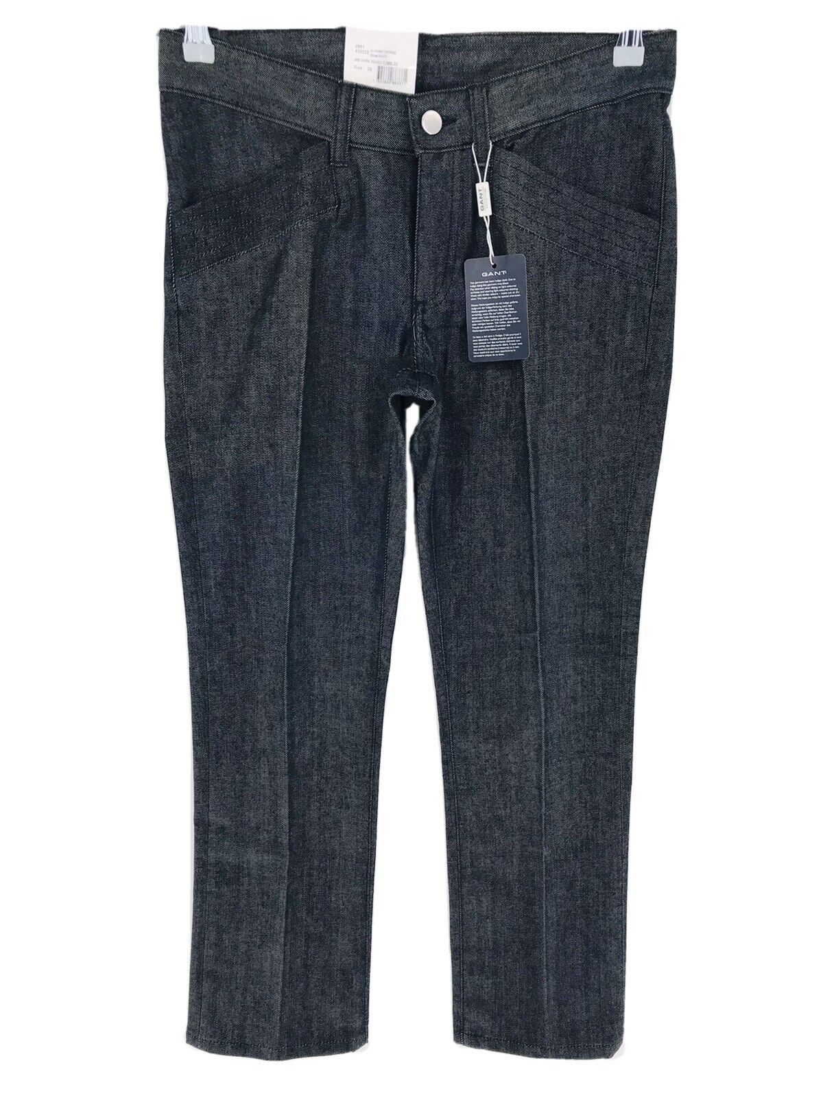 UVP €165 GANT Damen Dunkelgrau Stretch Skinny Fit Plissee Cropped Jeans W28