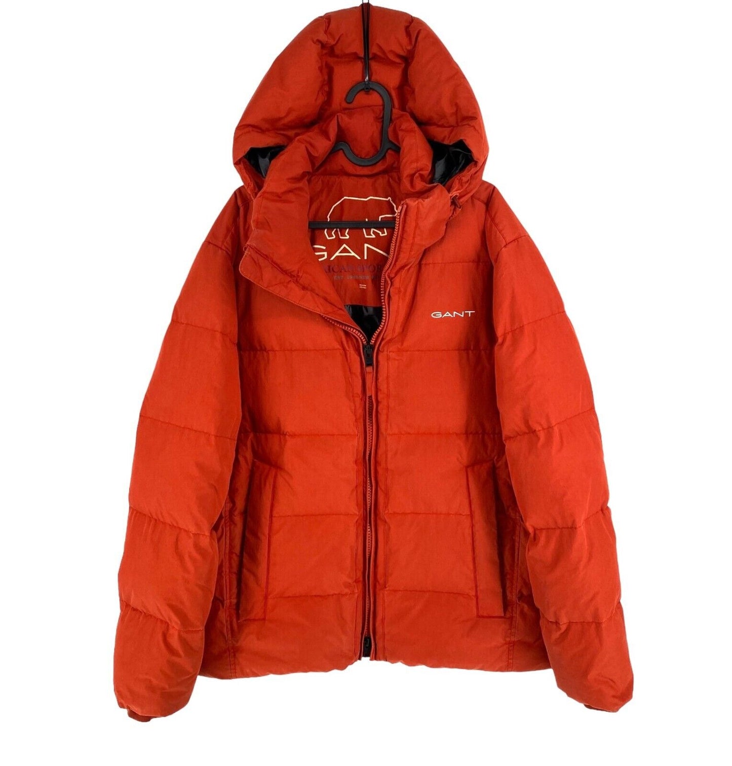 GANT Dark Orange The Alta Down Hooded Puffer Jacket Coat Size M