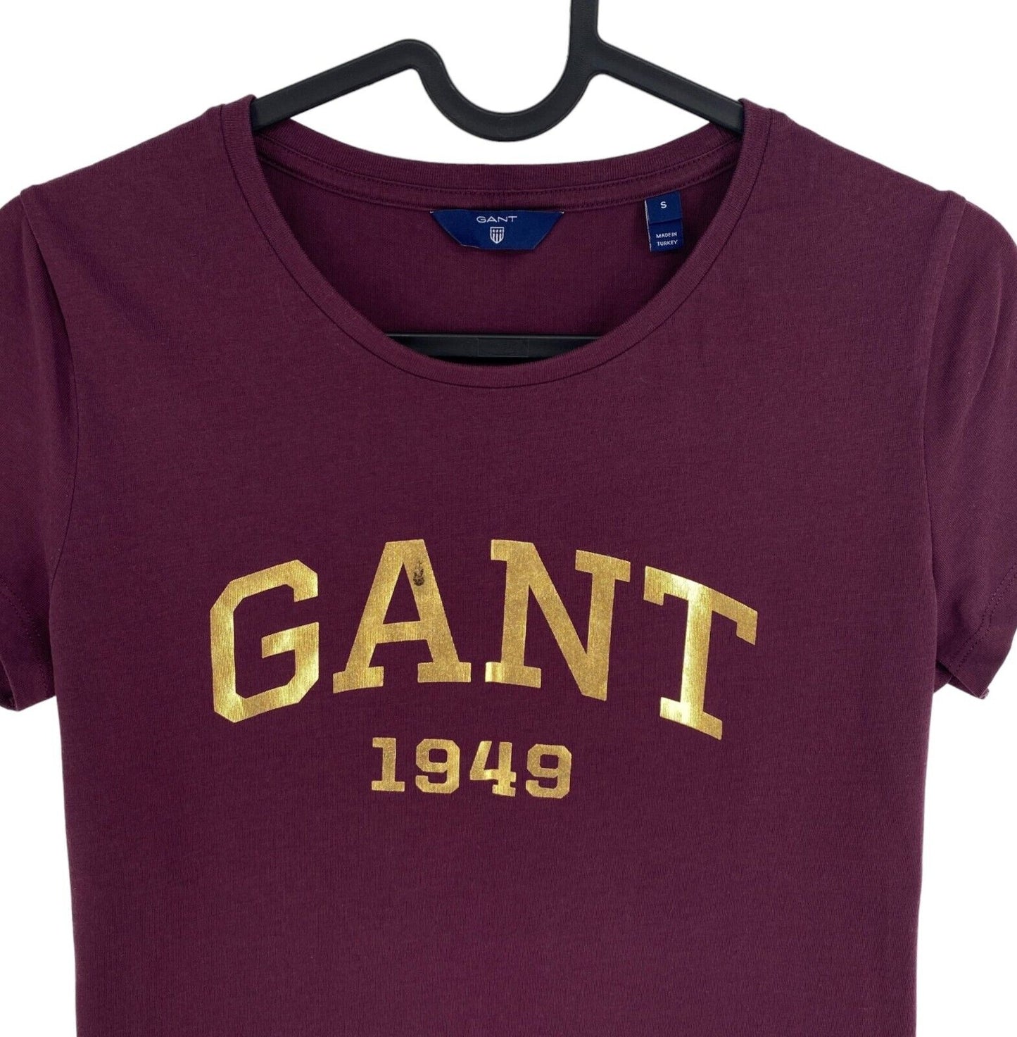 GANT T-shirt à col rond avec logo violet foncé taille S