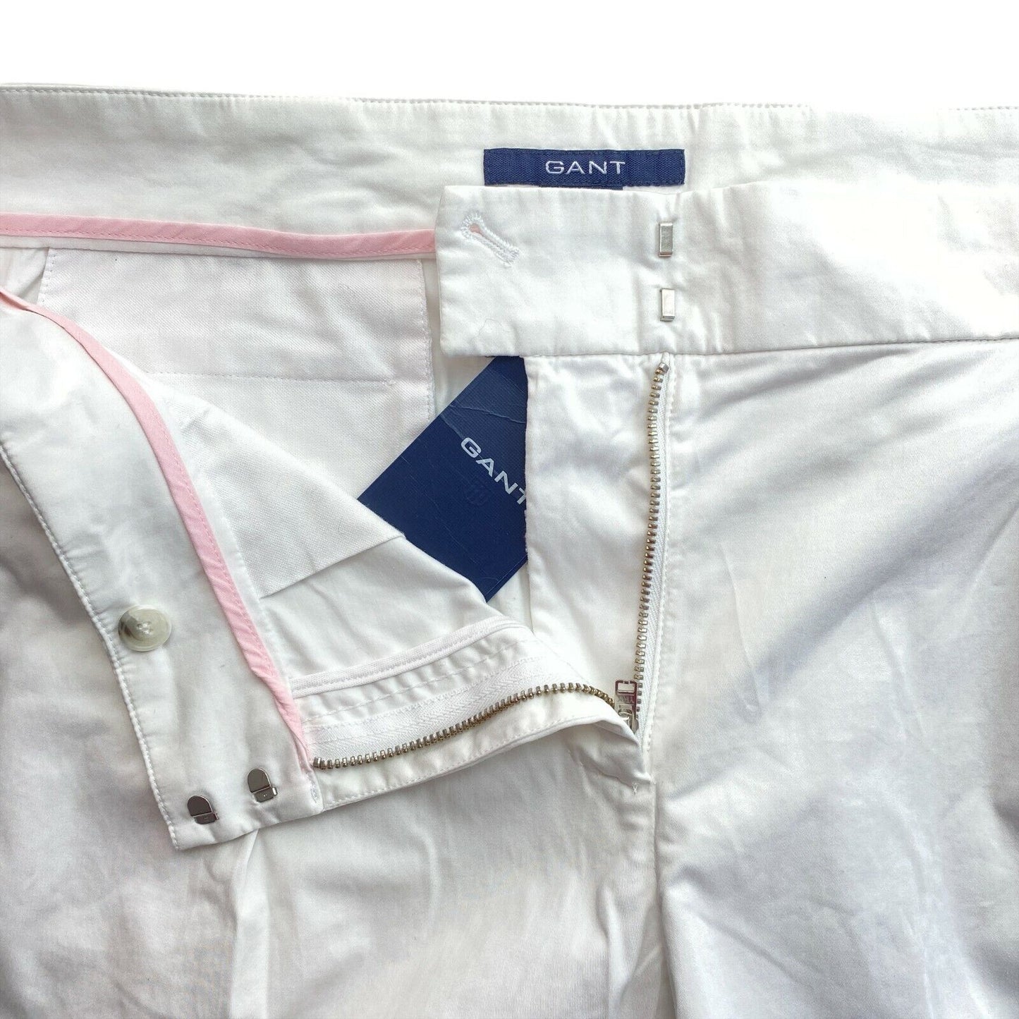 GANT White Satin Stretch Shorts Size EU 42 UK 16 US 12