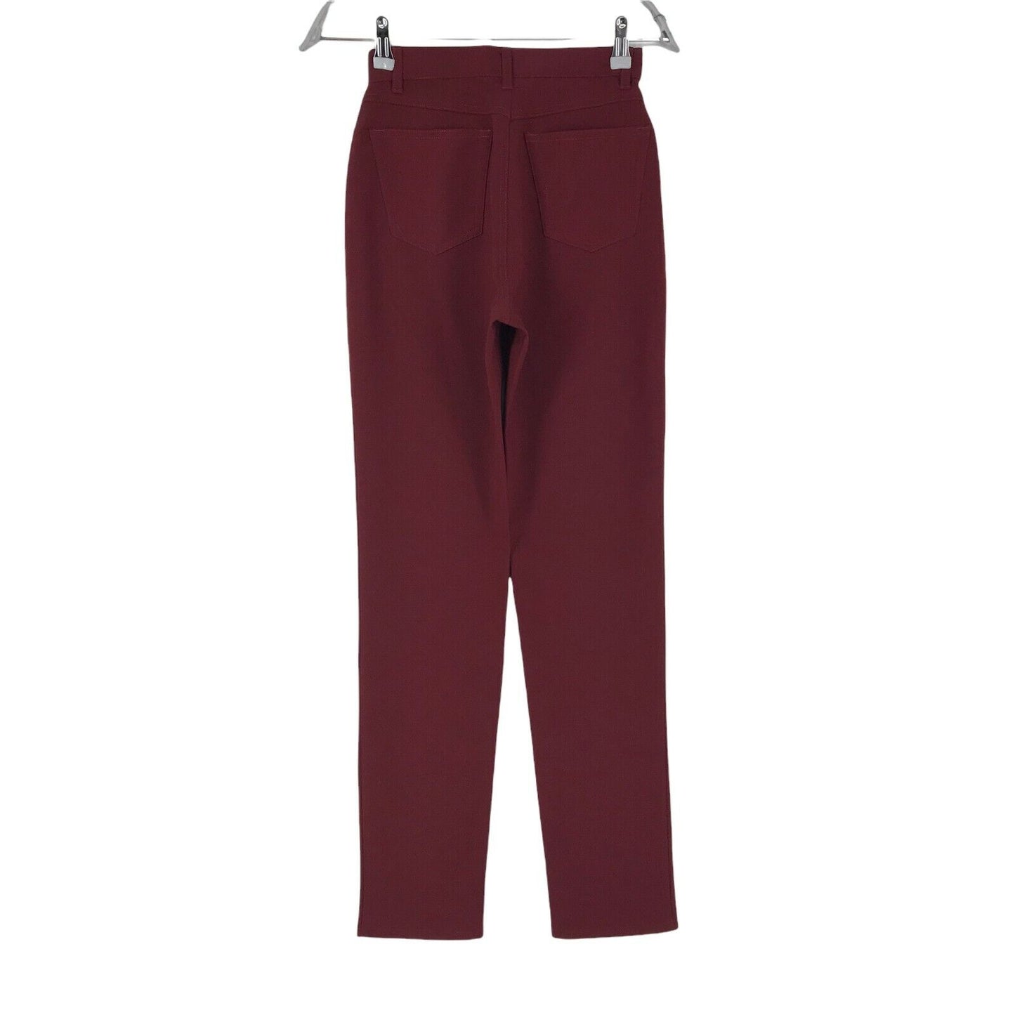 UNITED COLORS OF BENETTON Women Bordeaux Red Slim Fit Trousers Size EUR 38 W24