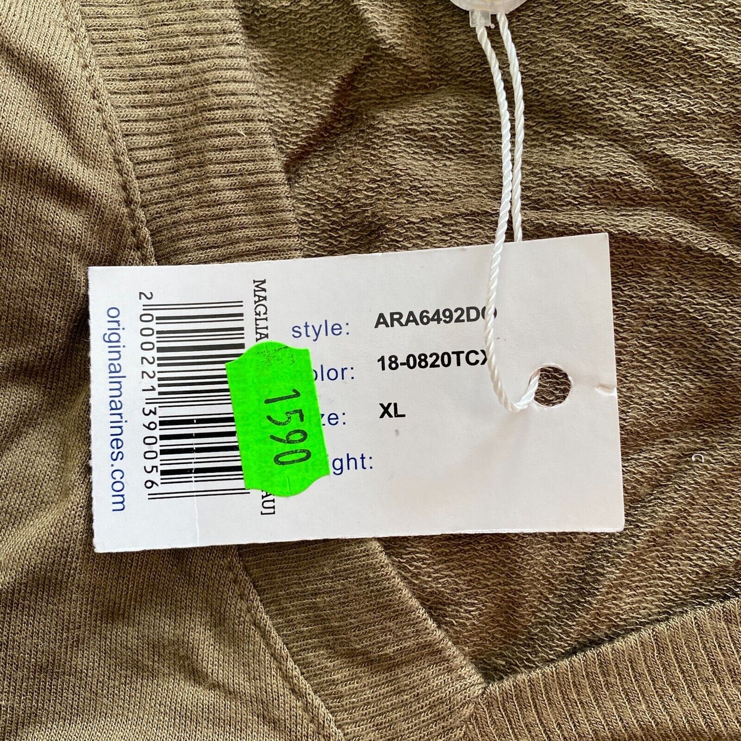 Original Marines Pullover mit V-Ausschnitt, Grün, Größe XL