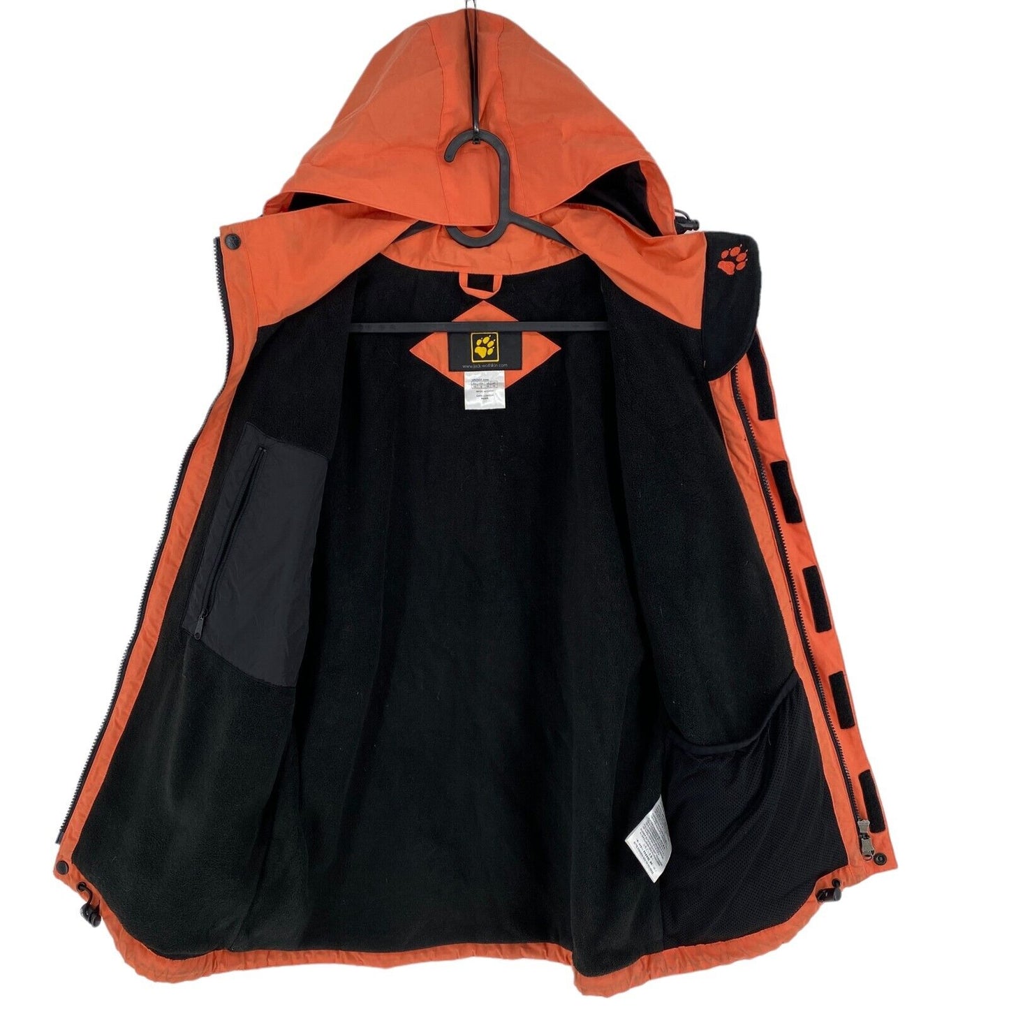 Jack Wolfskin Orange Cotton Blend Veste à capuche Manteau Taille XS