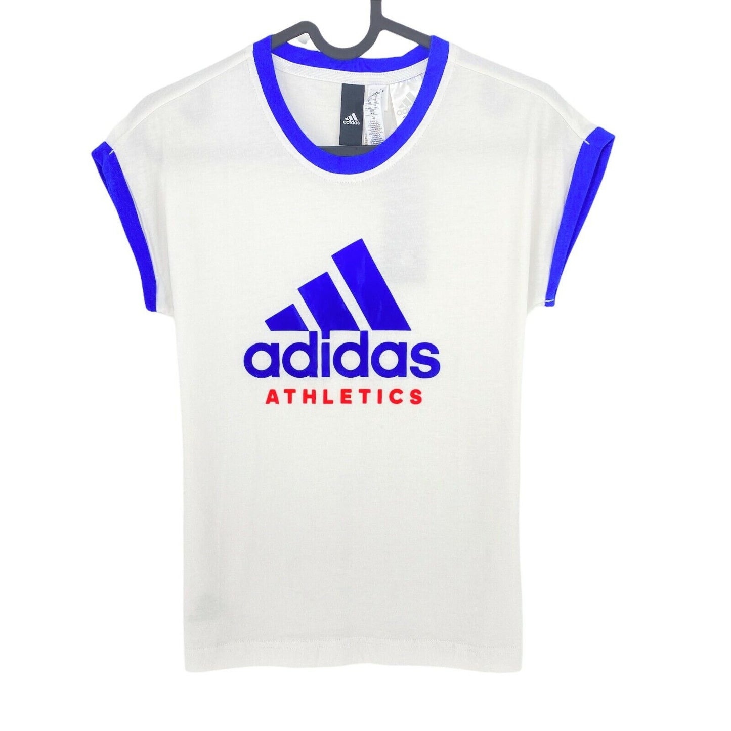 Adidas Sport T-Shirt mit Rundhalsausschnitt, weiß, Größe 11–12 Jahre