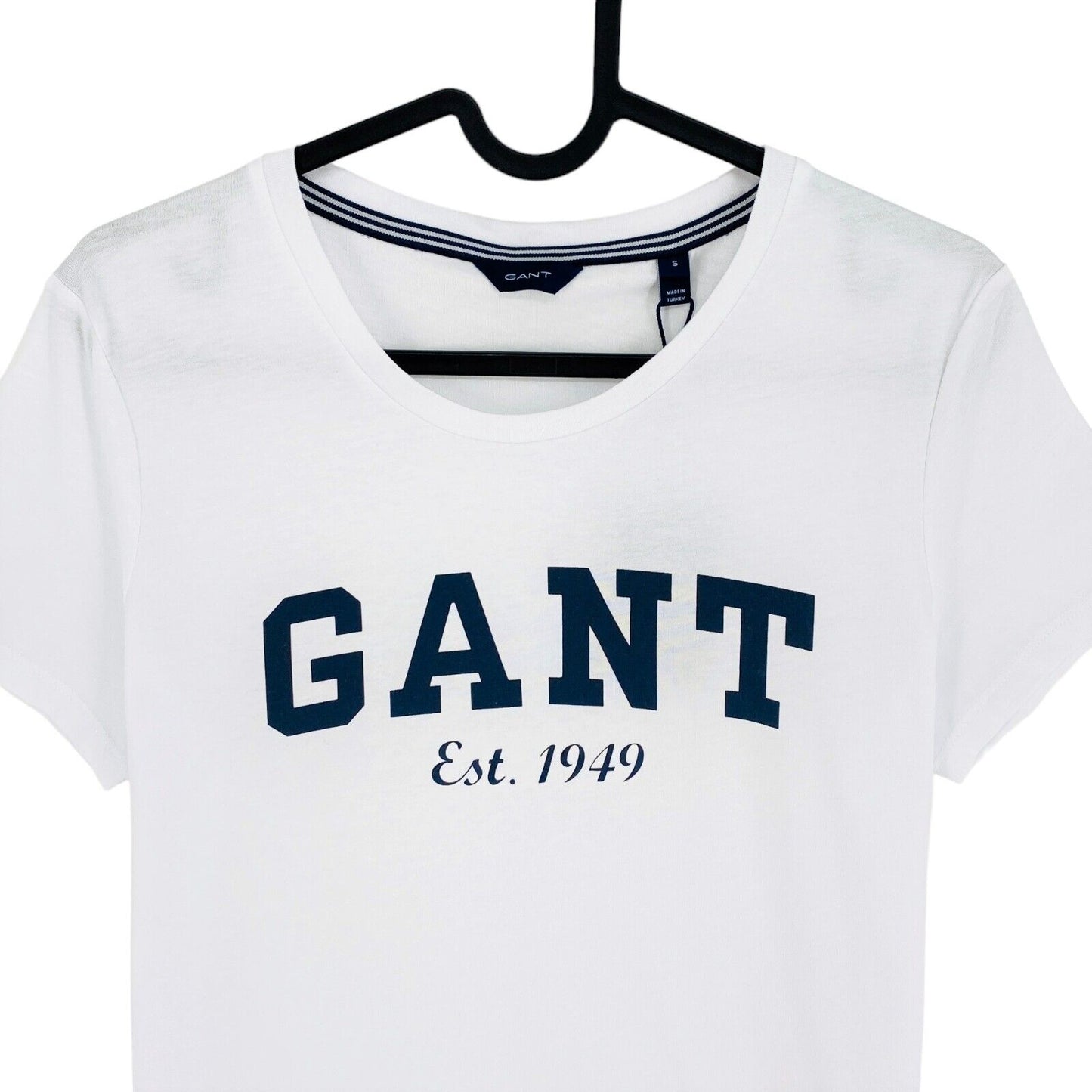 GANT White Logo Crew Neck T Shirt Size S