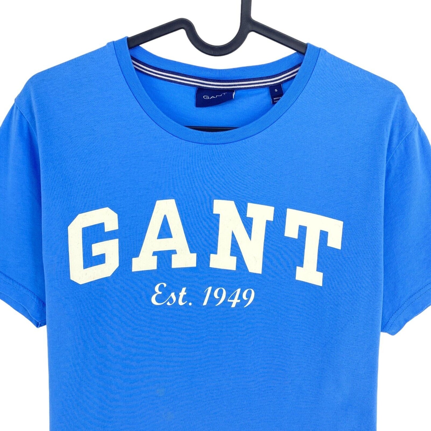 GANT T-Shirt mit Rundhalsausschnitt und Logo, Blau, Größe S