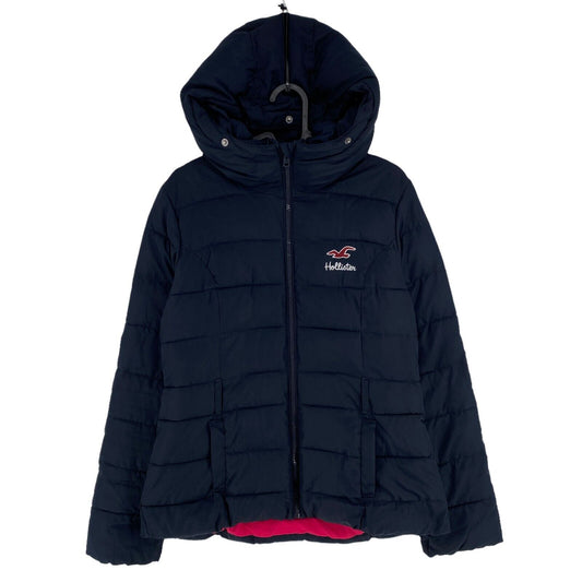 HOLLISTER Navy Blue Quilted Hooded Puffer Jacket Coat Size M