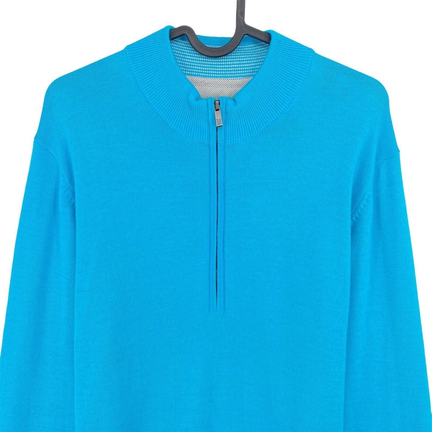 Adidas Adipure Golf Light Blue Half Zip Wool Cotton Sweater Jumper Size M