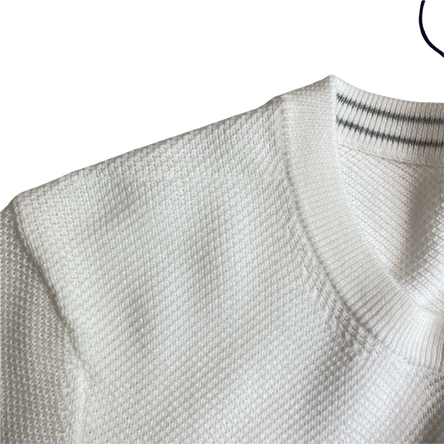 GANT White Cotton Pique Crew Neck Cardigan Sweater Jumper Size XS