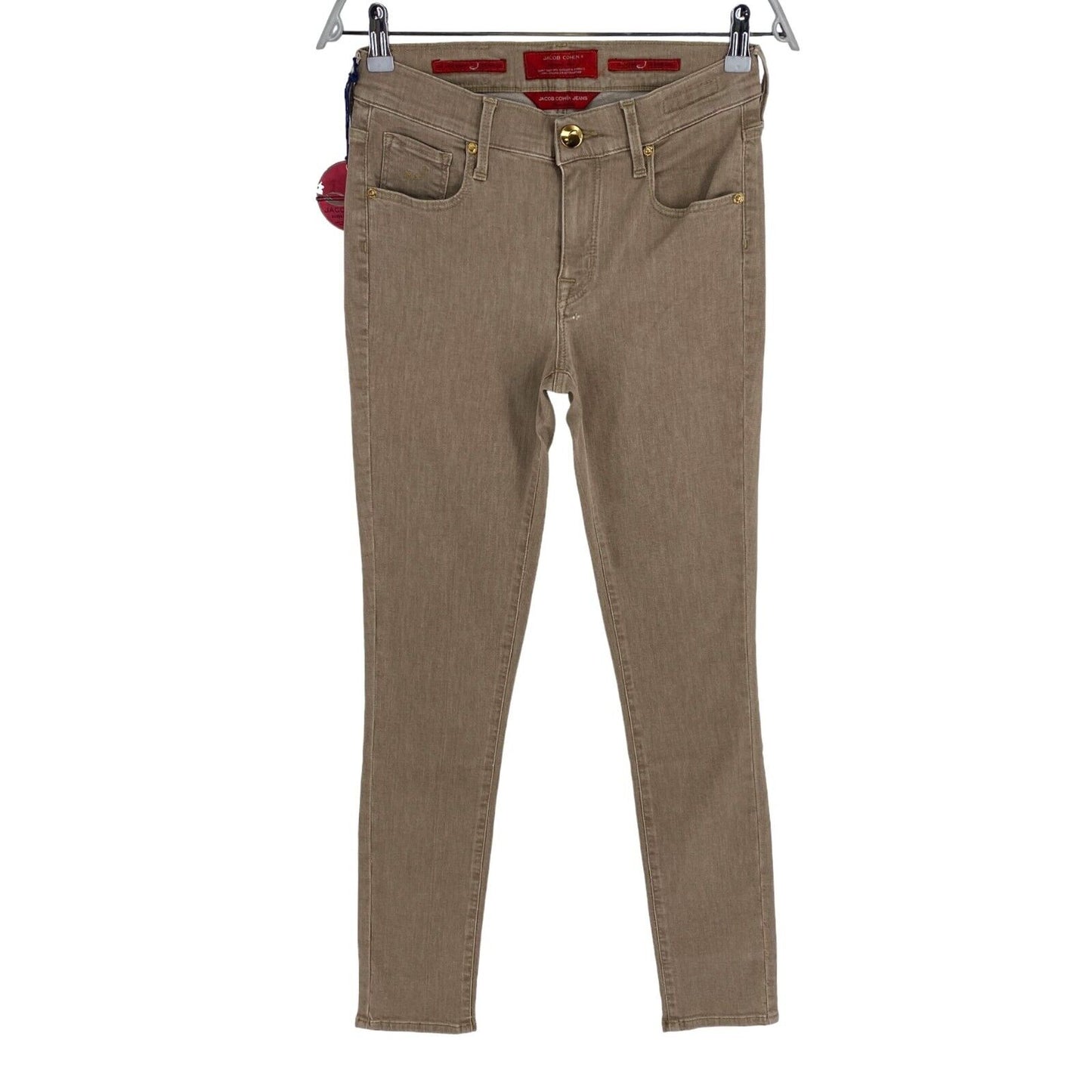 JACOB COHEN Pantalon en jean coupe slim marron ABBEY pour femme W26 L32 fabriqué en Italie