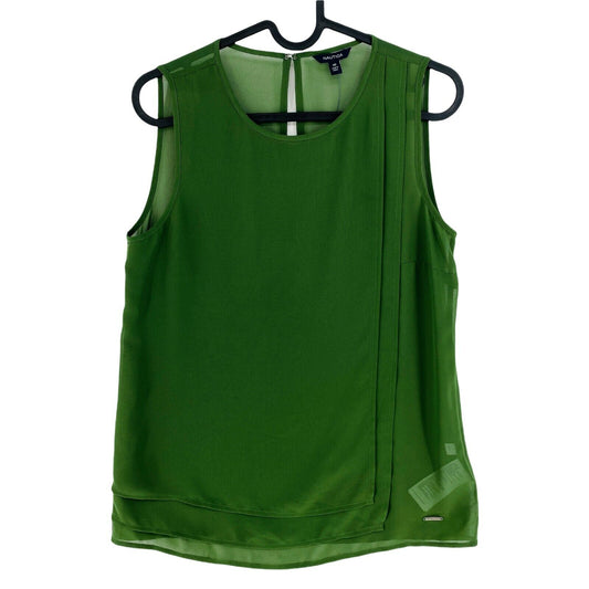 NAUTICA Dark Green Sleeveless Crew Neck Blouse Top Size XS