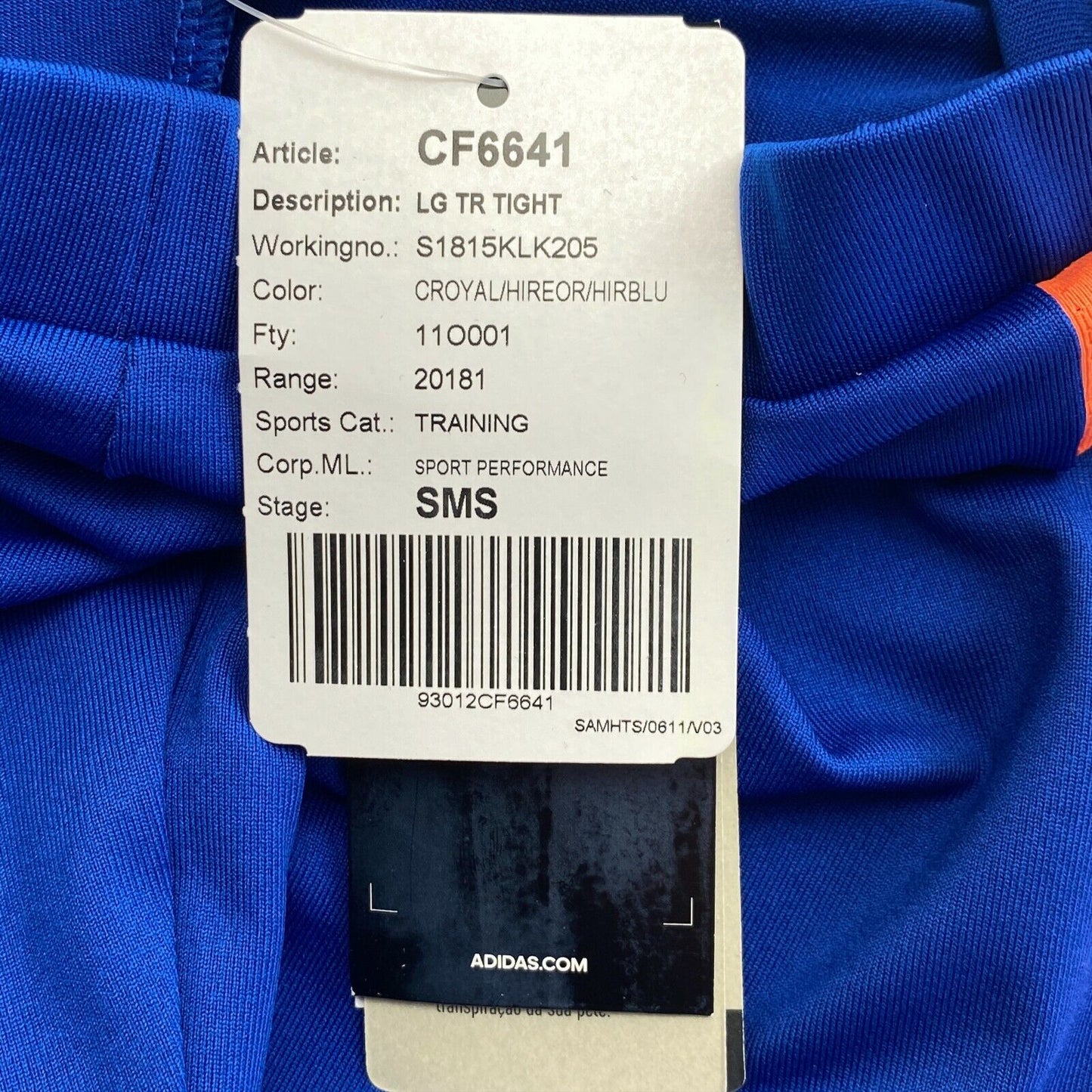 Adidas Climalite Girls Blue Tight Leggings Size 5 - 6 Years