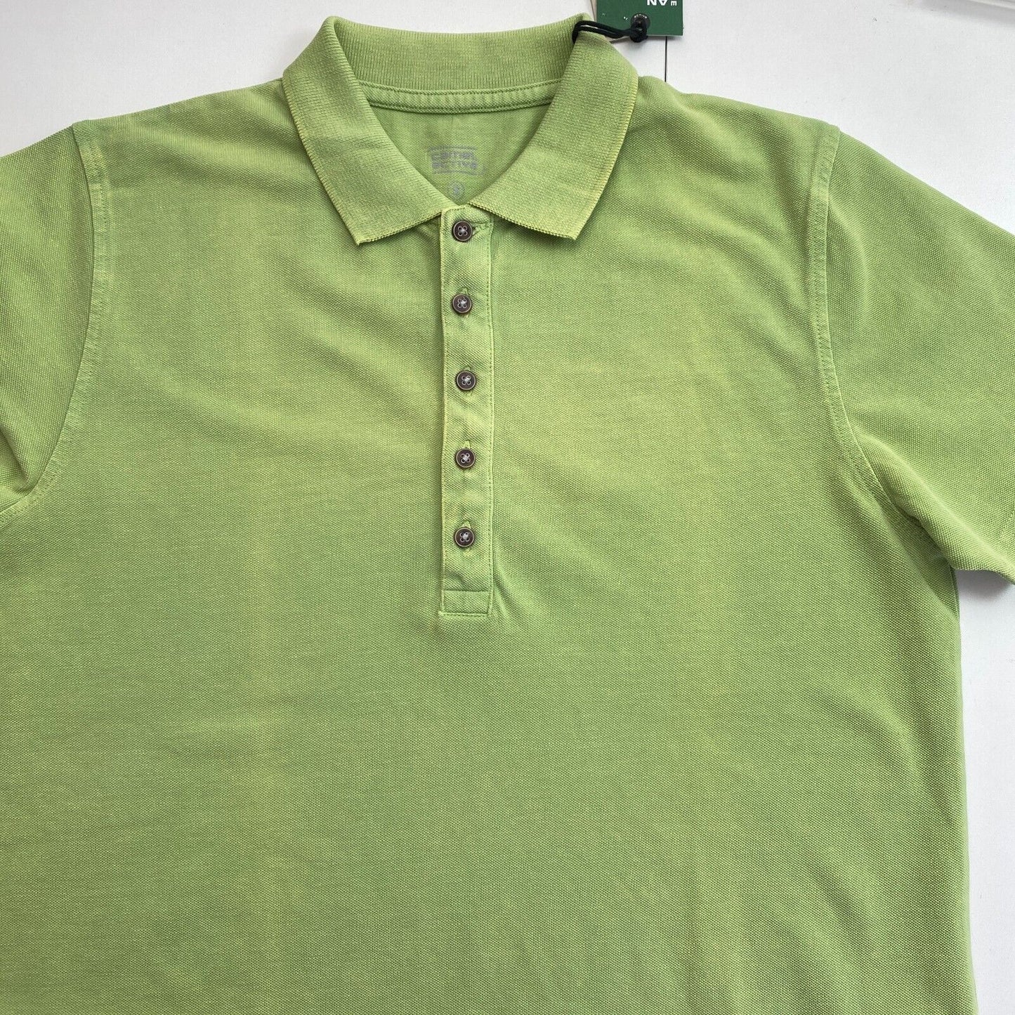 Camel Active Women Green Solid Short Sleeves Pique Polo Shirt Size S