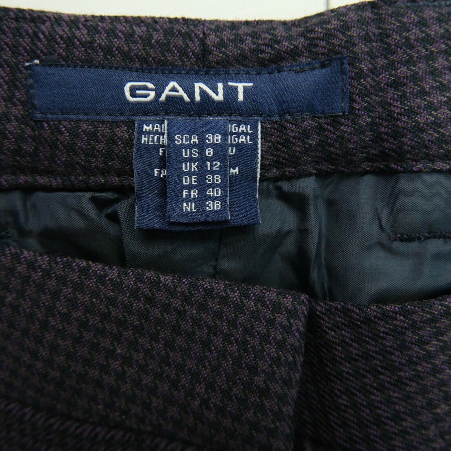 GANT Mini Bermuda Dogtooth Violet Foncé Taille EU 38 UK 12 US 8