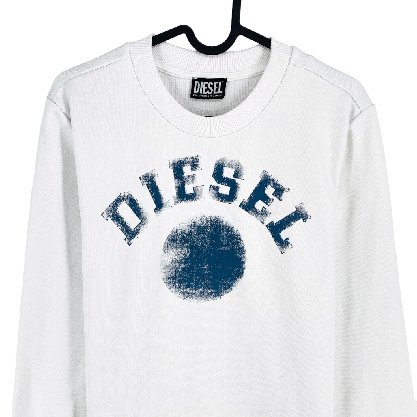 Diesel White Crew Neck Sweater Pullover Size XS