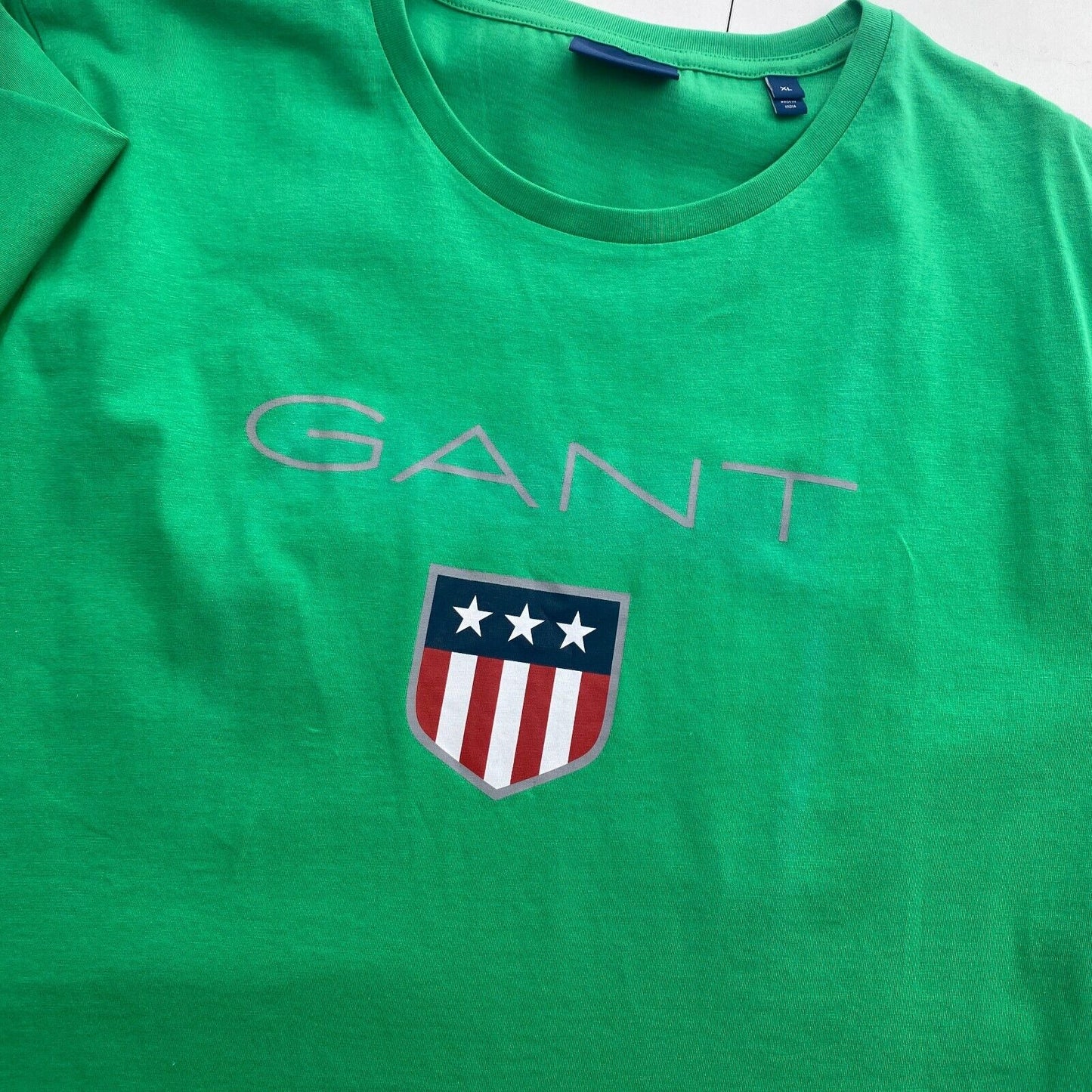 GANT Men Mid Green Retro Shield Crew Neck Short Sleeves T Shirt Size XL