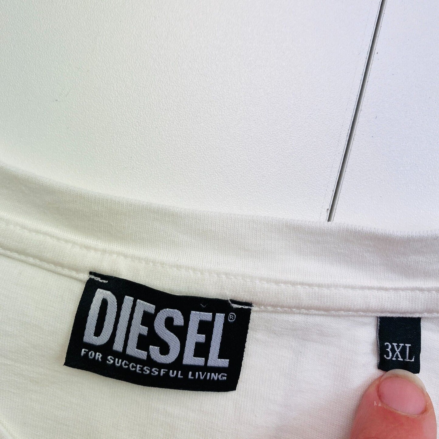 DIESEL Men White T-JUST-E36 Crew Neck T Shirt Size 3XL XXXL