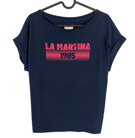 LA MARTINA T-Shirt aus Modaljersey, Rundhalsausschnitt, Marineblau, Größe 4/L