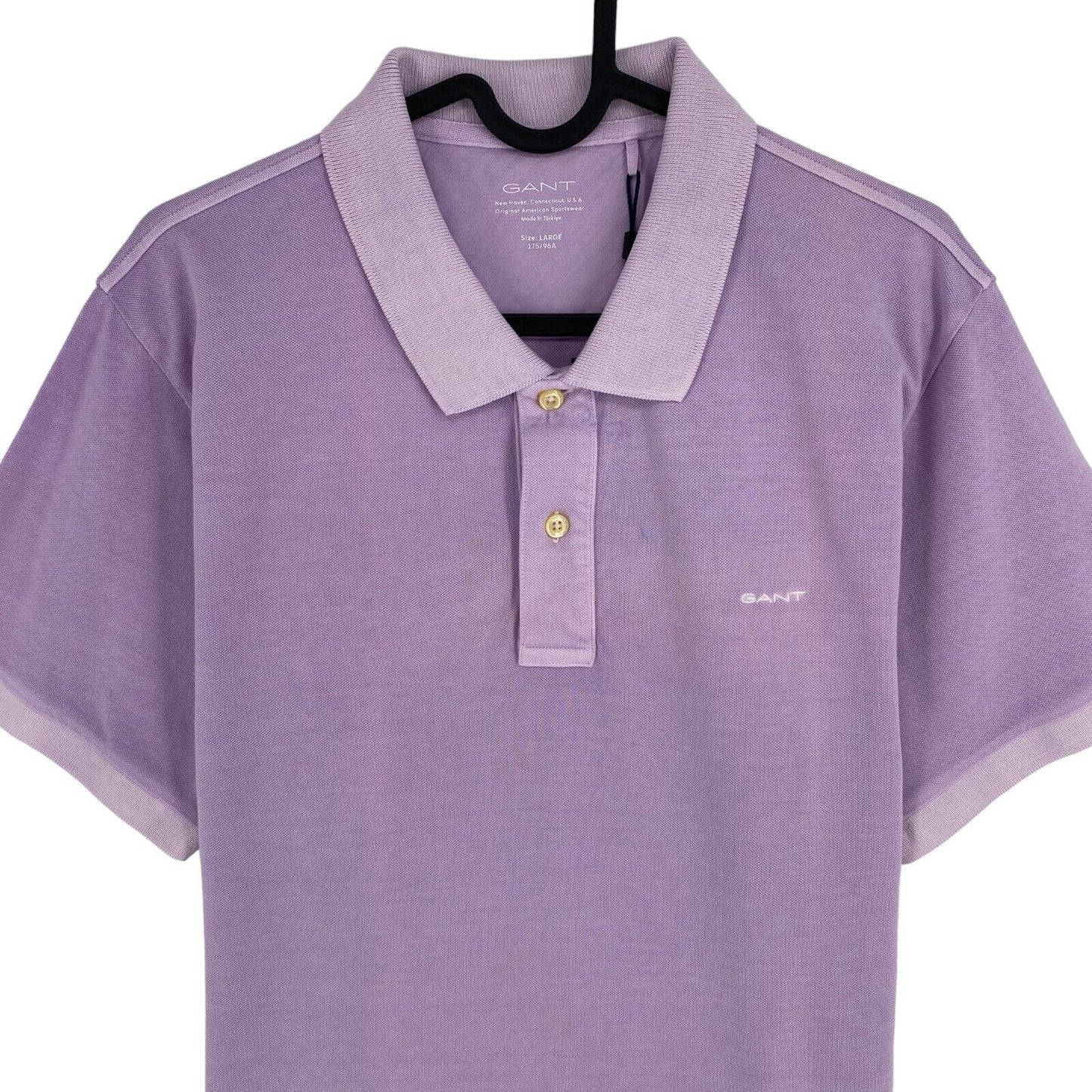 GANT Men Light Purple Sun Faded Pique Rugger Short Sleeve Polo Shirt Size L