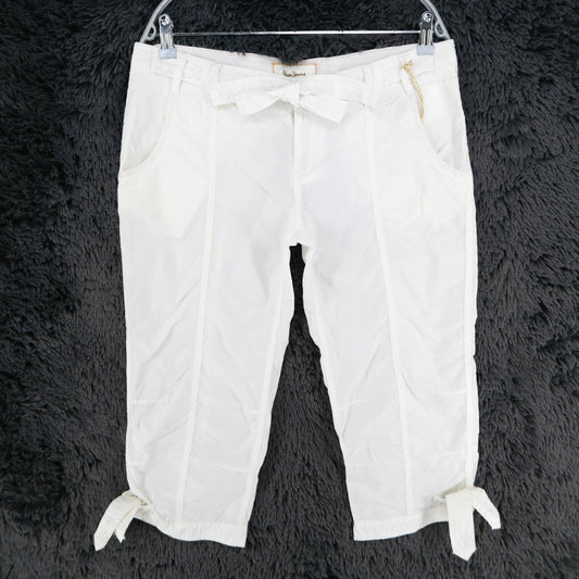 RRP €105 PEPE JEANS London White Capri Pants Trousers Size W30