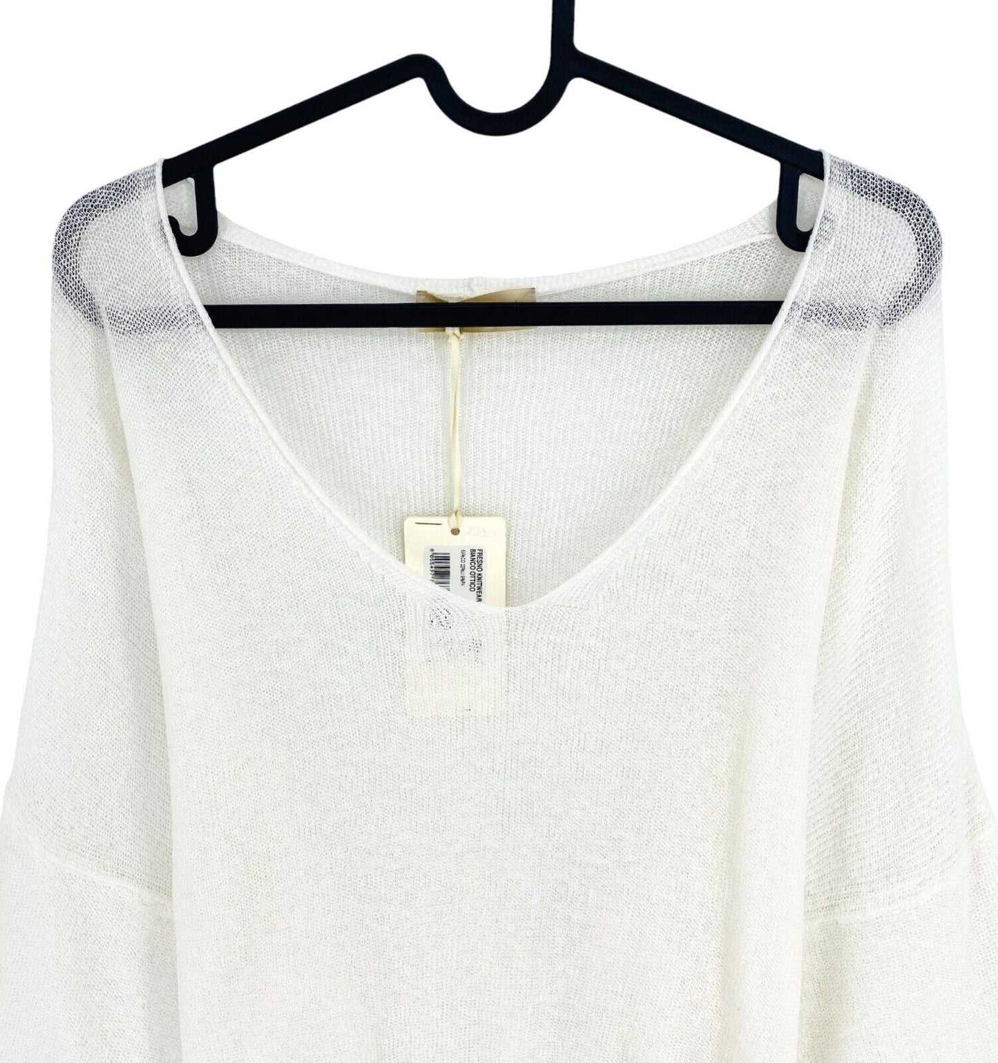 MOMONI Women White V Neck Sweater Pullover Jumper Size XS