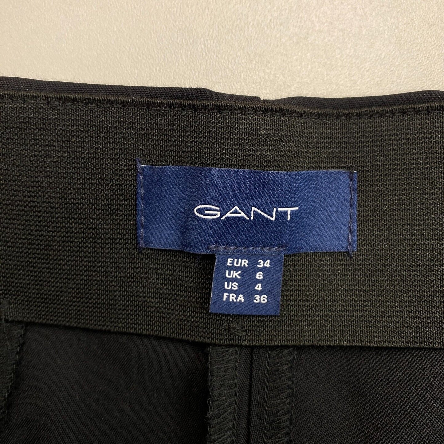 GANT Pantalon Noir Pin Tuck Pantalon EU 34 UK 6 US 4