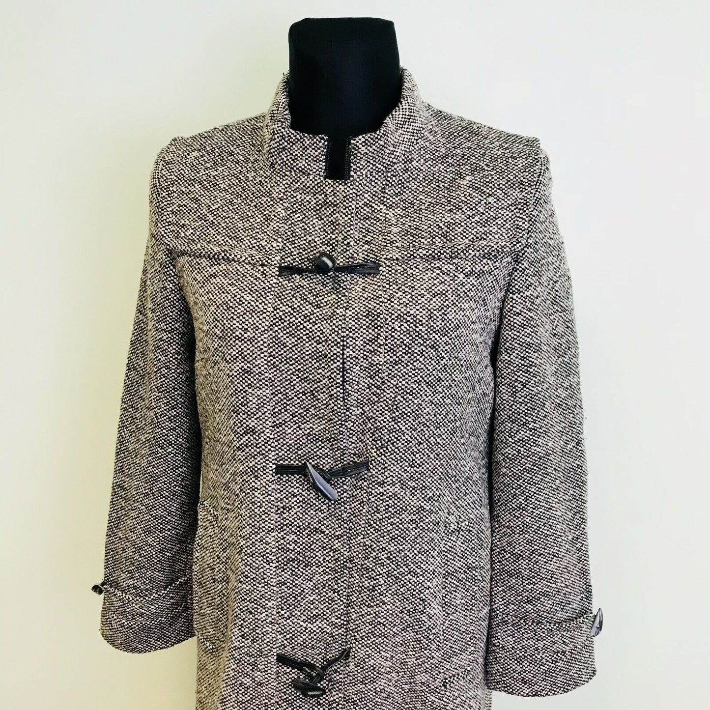 Hettemarks Ladies Grey Wool Blend Coat Size EUR 40 US 10 UK 12