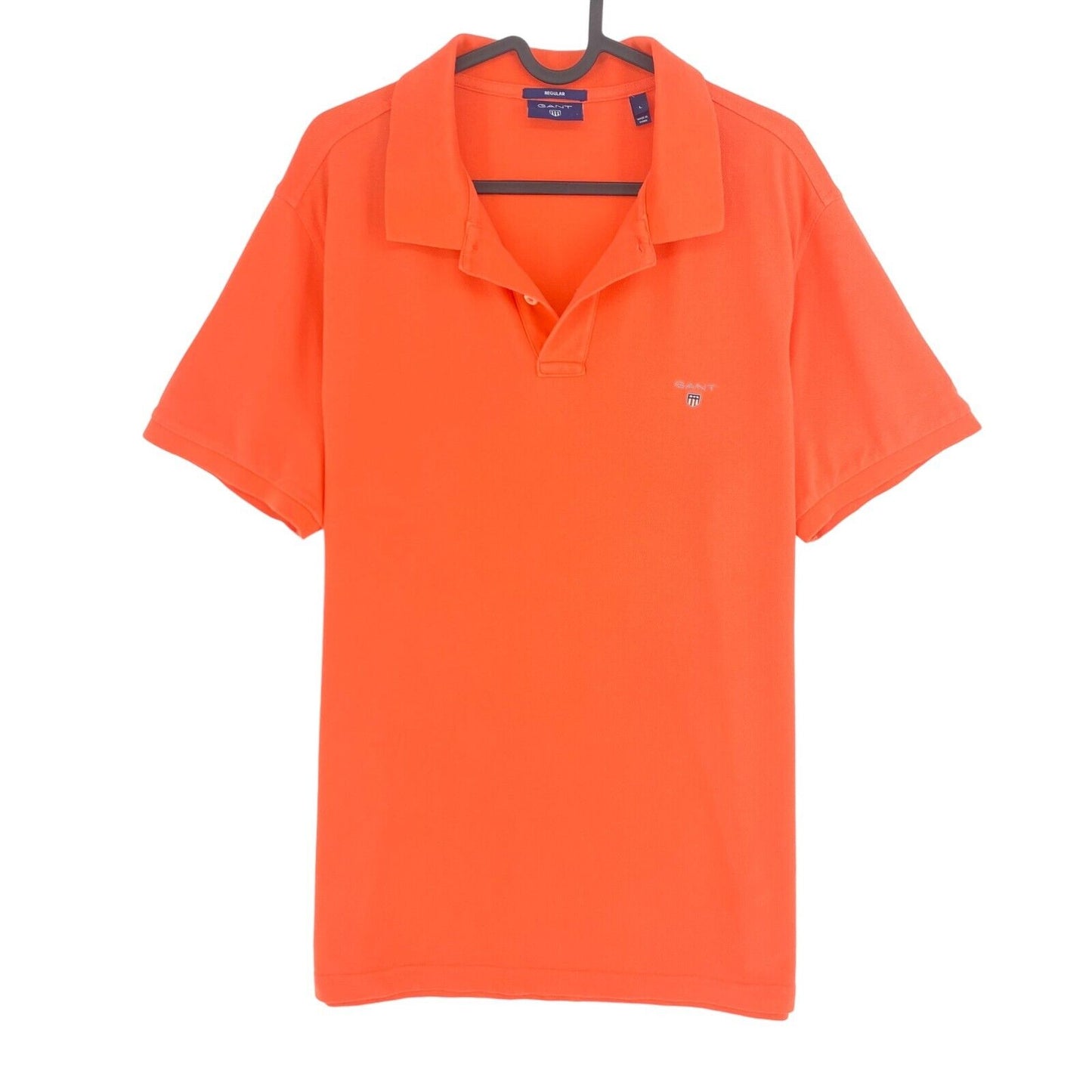 GANT Orange Original Regular Fit Pique Polo Shirt Size L