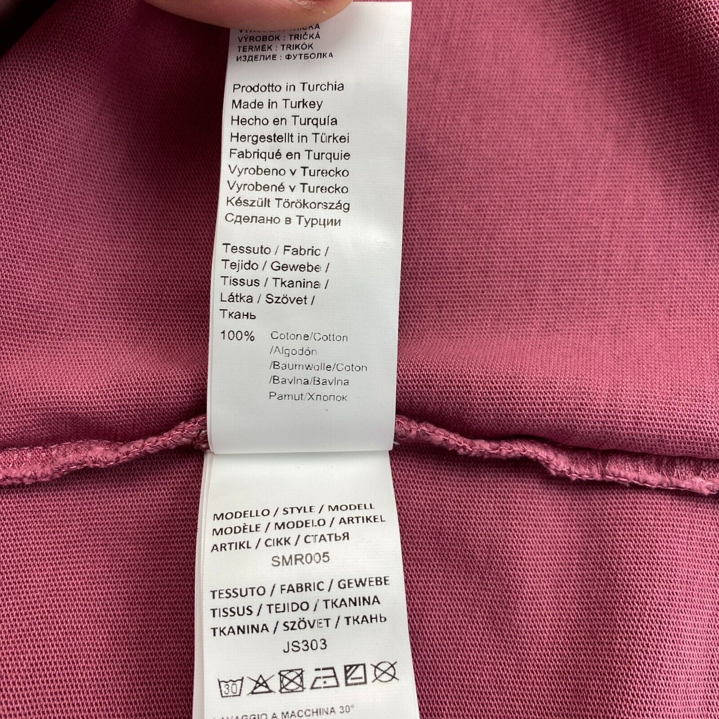 LA MARTINA T-shirt à manches courtes en jersey de coton rose foncé Taille S