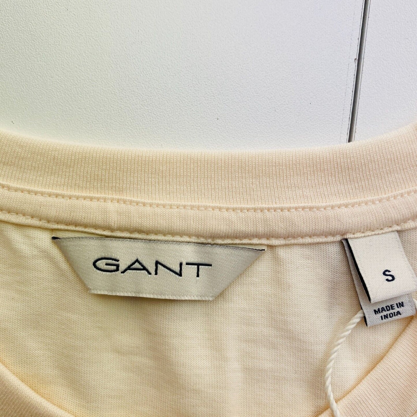 GANT Women Beige Tonal Archive Shield Crew Neck T Shirt Size S