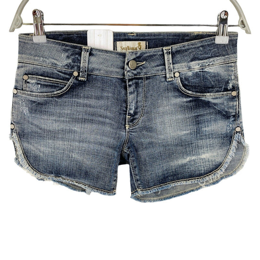 RRP €128 SEXY WOMAN Blue Mini Shorts Size S - W29 M - W30