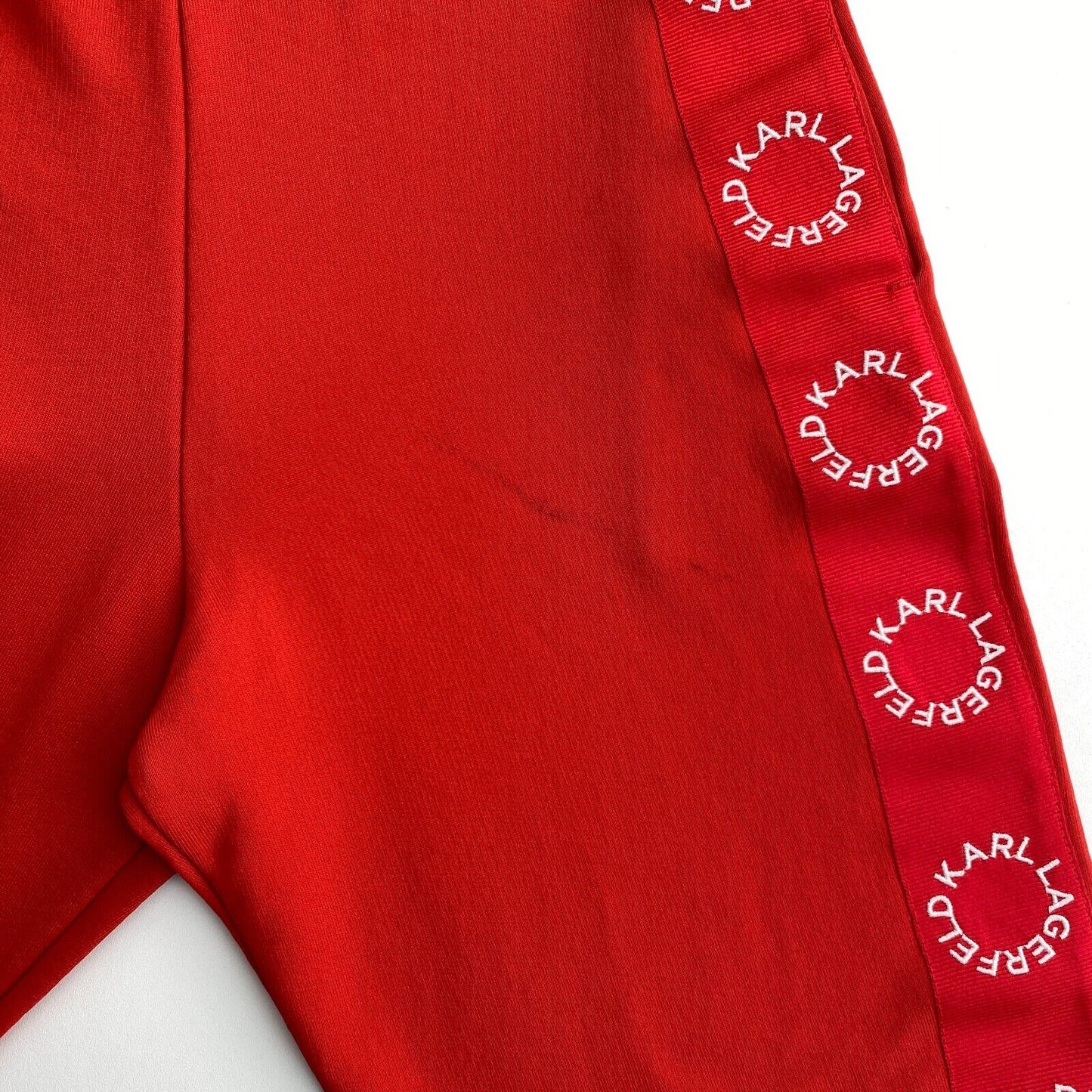 KARL LAGERFELD Rote Jogginghose mit Kreislogo, Größe XS