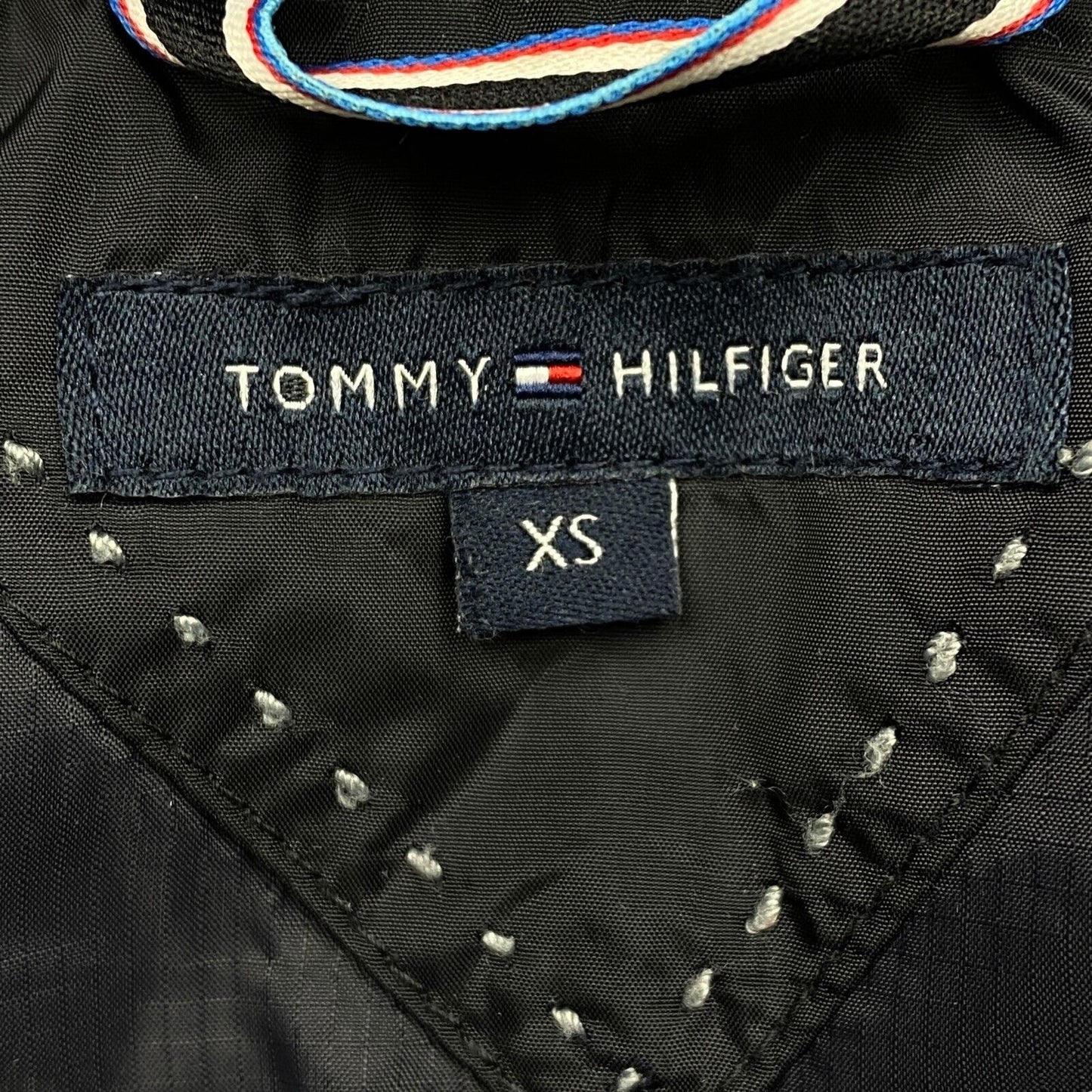 TOMMY HILFIGER Navy Blue Quilted Hooded Down Parka Coat Jacket Size XS