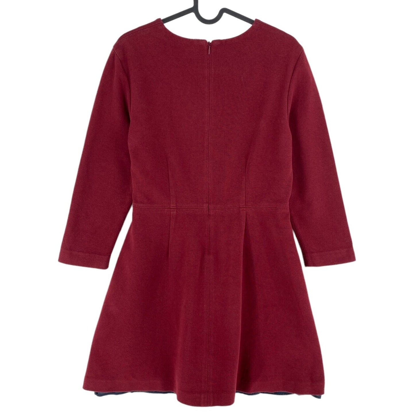 GANT Dark Red Long Sleeves Crew Neck Flared Dress Size EU 40 UK 12 US 10