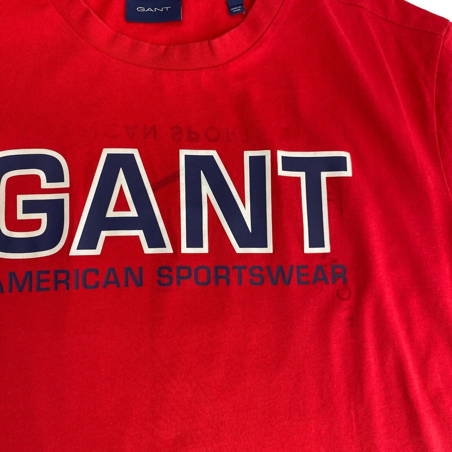 GANT T-Shirt mit Rundhalsausschnitt, lässig, sportlich, Rot, Größe L