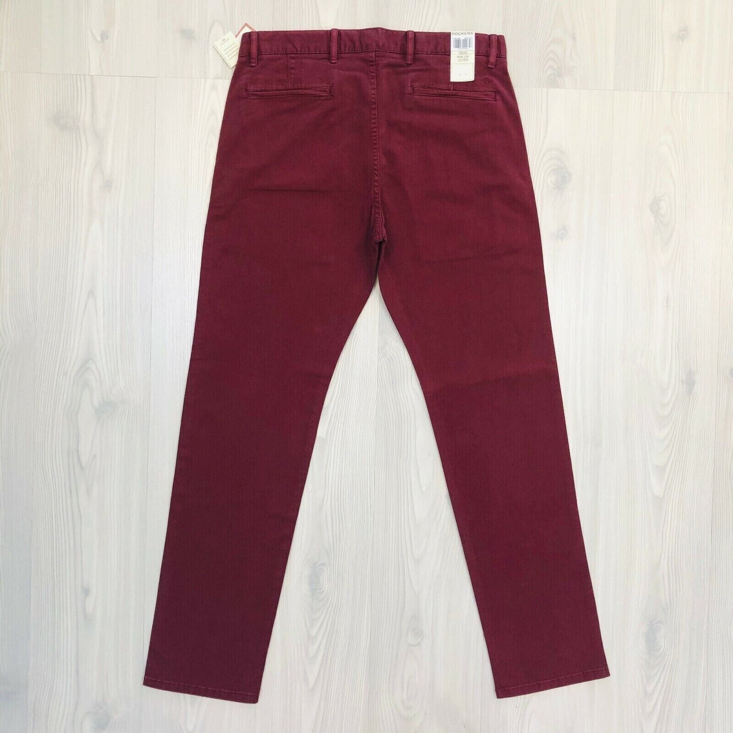 DOCKERS The Broken In Bordeaux Dark Red Slim Tapered Fit Pants Trousers W29 L32